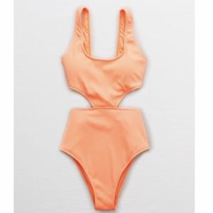 Aerie creamsicle cut out one-piece bathing suit